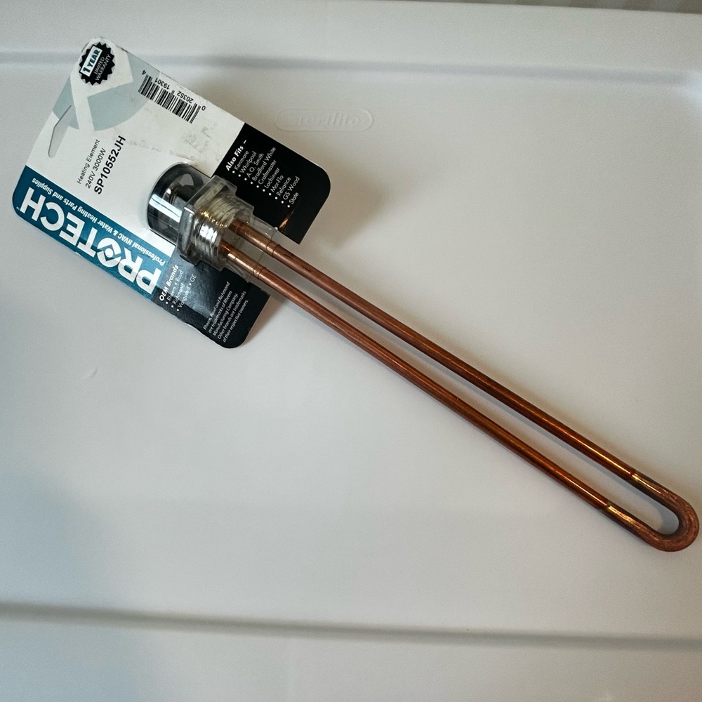 NWT Rheem water heater replacement element 240V/3000W Copper Resistor Element